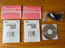 Nikon CoolPix 5600 4600 guida fotocamera digitale inglese e spagnolo con CD e cavo