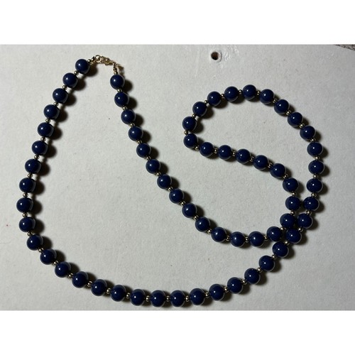 Collana perline monet blu - collana, di
