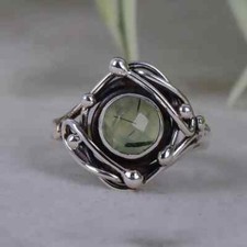 Anello Prehnite Naturale
