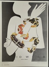 Pubblicità Stampa Gioielli David Webb Foto Ritaglio Libro 1981