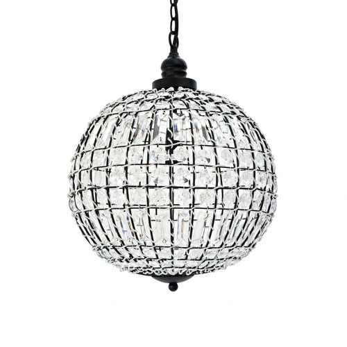 Lampada sfera cristal nera - lampada,