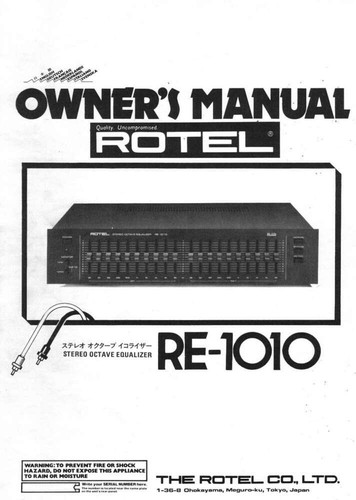 Rotel 1010 equalizzatore - re-1010,