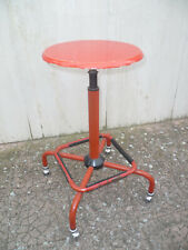 Sgabello vintage ROSSO industriale ferro officina REGOLABILE ALTEZZA