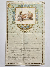 Vecchia Letterina Natale Lettera Vintage Auguri Decorazione Gesù Bambino