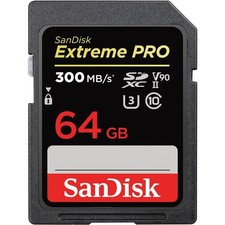 SanDisk 64GB Extreme PRO scheda SDXC fino a 300 MB/s UHS II Class 10 U3 V90