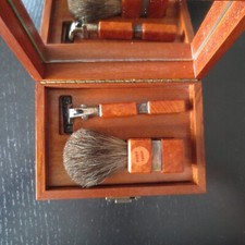 Set da barba GILLETTE RASOIO G2 GII + PENNELLO in TASSO VINTAGE scatola STAGI