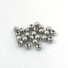 LOT de 100 PERLES RONDES LISSES 4mm ACIER INOXYDABLE trou 1mm création bijoux