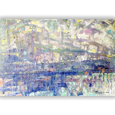 Dipinto olio originale paesaggio astratto arte da parete colori pastello testurizzati