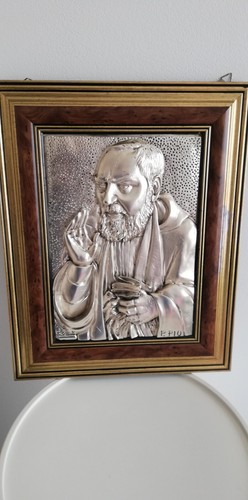 Quadro padre pio argentato - padre,