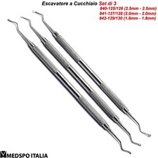 Escavatori Dentali Rimozione della Carie Cariata Escavatore a Cucchiaio Doppio