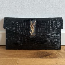 Saint Laurent Uptown Pochette Black Crocco