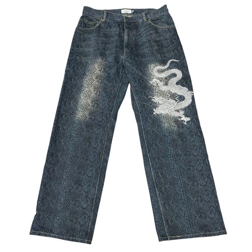 Jeans larghi tasche ricamati - larghi, 5