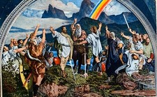 Cartolina Illustrata Il Giuramento dei Confederati sul Rütli Svizzera viaggiata