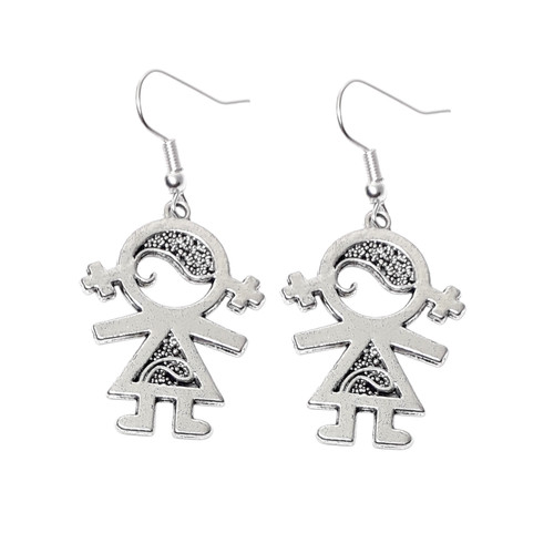 Orecchini con bimba 33mm - con,