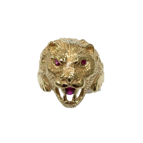 Anello testa leone oro - anello, in