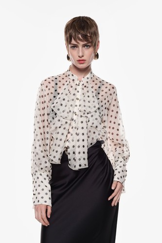 Camicia donna stampa pois - stampa,