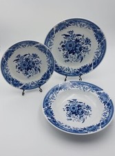 Set 17 Piatti N.6 dessert N.5 piani N.6 fondi Kahla made in Germany Fiori Blu