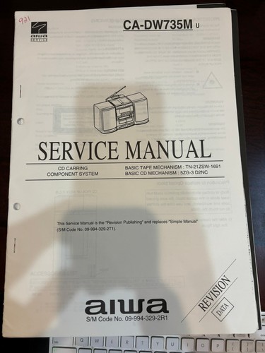 Aiwa dw735m cadw735m u - cadw735m,
