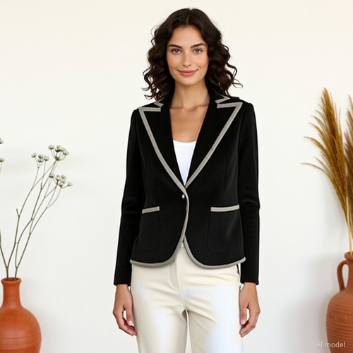 Preppy blazer nero grigio - blazer,