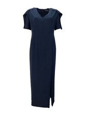 Maxi abito donna Marina Rinaldi blu navy debutto manica corta