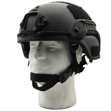 Casco tattico MICH 2000 realizzato con maschera antiproiettile Kevlar IIIA nero marrone 