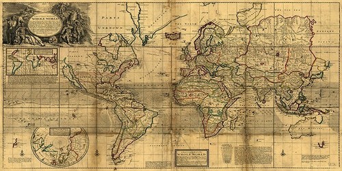 Quadro mappa terra 1719 - mappa,