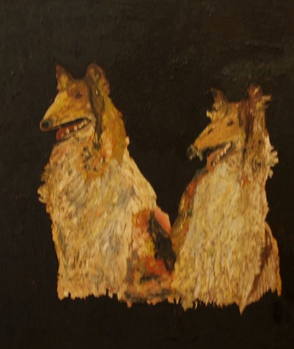 Coppia cani dipinto - di,