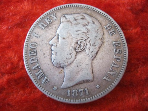 Pesetas 1871 spagna monete - 5,