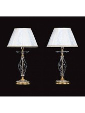 CRYSTAL AND WOOD BEDSIDE LAMP