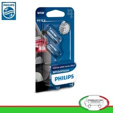 2 Lampade Philips T10 W5W White Vision Lampadine Luci posizione - interno -targa