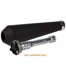 Scarico Megaton con DB Killer nero moto cafe racer harley custom guzzi terminale