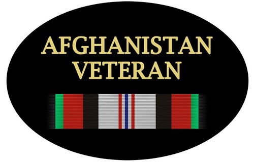 Adesivo ovale veterano - , afghano