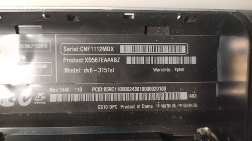 Notebook dv6 3151sl parti - hp, dv6-3151sl