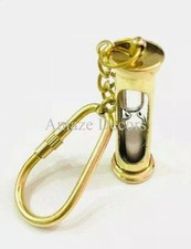 PORTACHIAVI CLESSIDRA TIMER SABBIA OTTONE ANTICO CIONDOLO NAUTICO / PORTACHIAVI