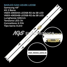 KIT 2 BARRE STRIP 58 LED TV
