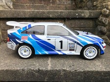 Ford Escort Cosworth + set decalcomanie 1:10 coda di balena rally carrozzeria scocca Lexan (018)