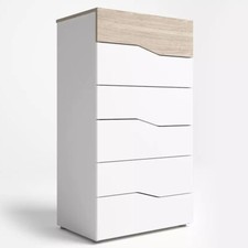 Cassettiera 6 Cassetti ARDISIA Bianco/Rovere