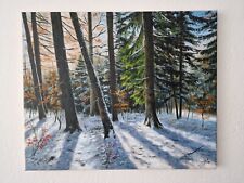 Dipinto olio su tela originale - Paesaggio invernale - 2403 - 45 x 55 cm