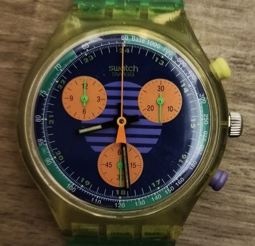 Swatch chrono 1991 neon - 1991, wave"
