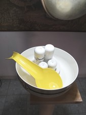 Grande Insalatiera Sale Olio Pepe Aceto Cucchiaio Guzzini Vintage Anni 70/80 