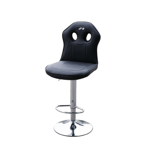 Sgabello nero ecopelle - nero, in