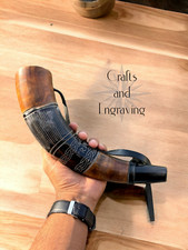 Riproduzione tromba antica battaglia corno da guerra vichingo fatta a mano pe...