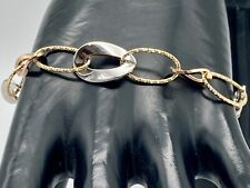BRACCIALE DONNA IN ORO GIALLO E BIANCO 18KT 750 ANELLI OVALI ORO 18CT USATO