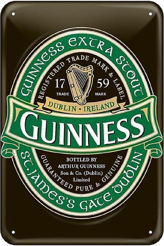 Guinness insegna metallo - guinness,