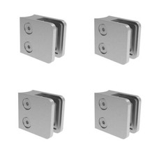 Acciaio Inox Supporto IN Vetro Set 4 Pezzo Morsetto di Ringhiere 42,4 Piatto V2A
