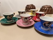 Servizio Giapponese Da The Sei Tazzine Con Piattini Perfette Condizioni