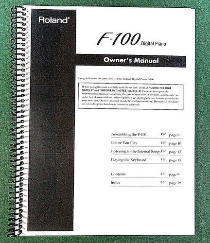Roland 100 owner - roland, owner's