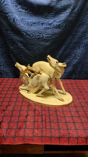 Coppia cervi ceramica - in,
