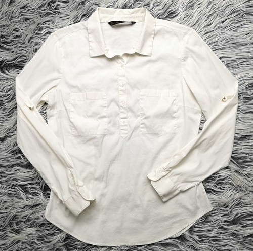 Zara basic white collared - white,