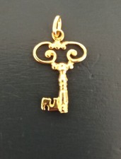 CIONDOLO PENDENTE CHIAVE COLLANA BRACCIALE UOMO DONNA ORO GIALLO 18K 750 CLè OR